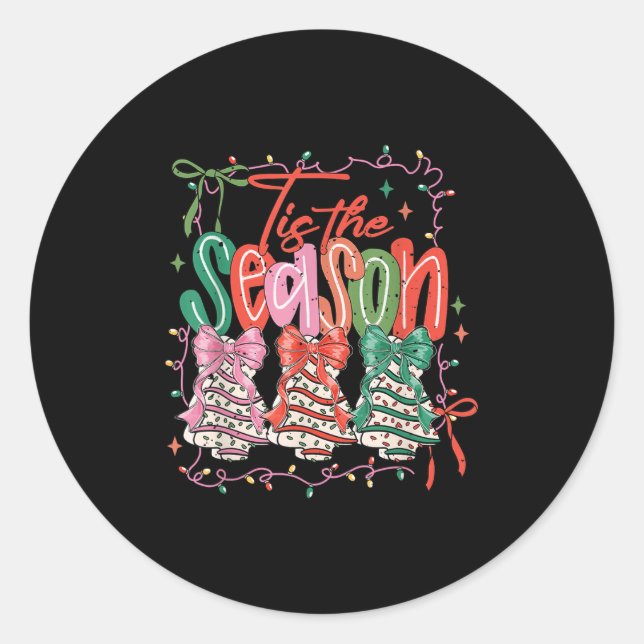 Coquette Dies ist die Jahreszeit Weihnachtsbaumen  Runder Aufkleber (Vorderseite)
