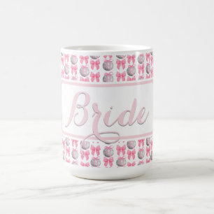 Coquette Disco Balls Pink Bows Wedding Bride Gesch Kaffeetasse