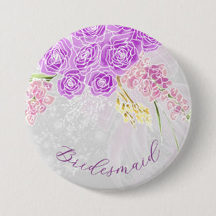 Coquette Durchsichtige rosa Schleife und Bouquet-B Button