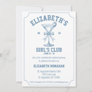 Coquette Dusty Blue Country Club Einladung