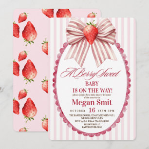 Coquette Erdbeere Baby Shower  Einladung