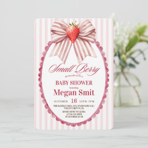 Coquette Erdbeeren-Baby-Party  Einladung