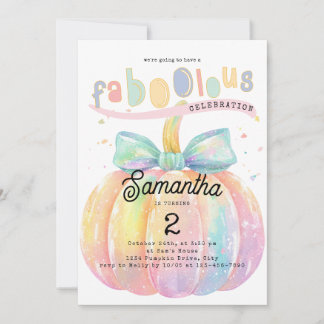 Coquette Fall Pumpkin jedes Alter Mädchen Geburtst Einladung