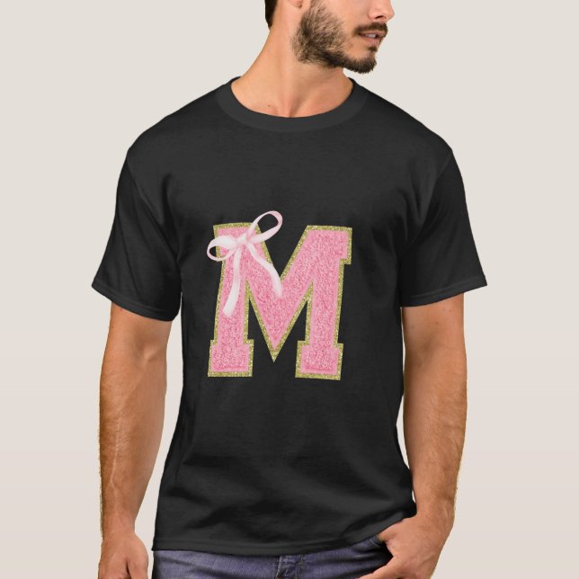 Coquette First Initial Letter M Preppy Girl Girl T-Shirt (Vorderseite)
