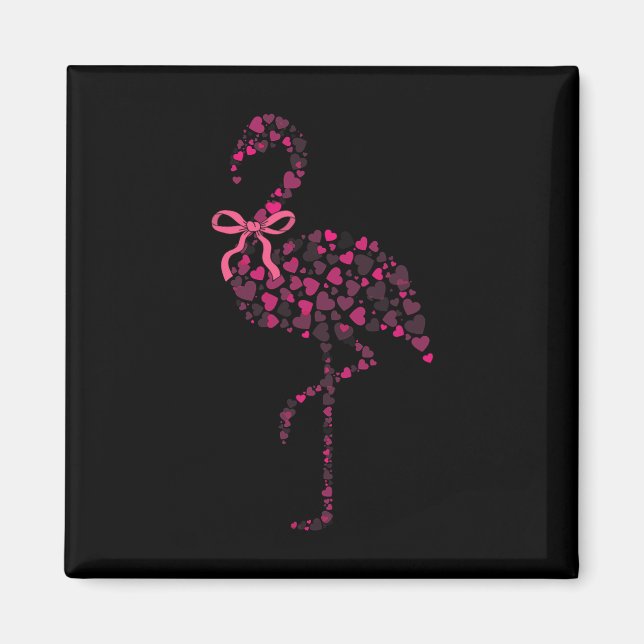 Coquette Flamingo Heart Cute Pink Valentine's Day  Magnet (Vorne)