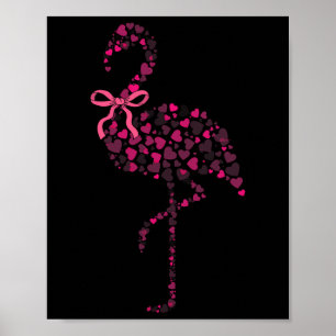 Coquette Flamingo Herz Süß Rosa Valentinstag Poster