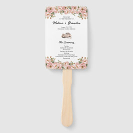 Coquette Floral Blush Pink Hochzeitsprogramm Fächer