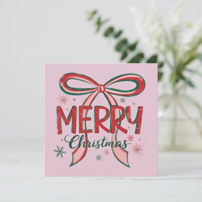 Coquette Frohe Weihnachten Retro Xmas Bow Vintag (Stehend Vorderseite)