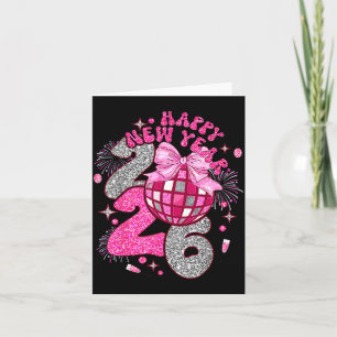 Coquette Frohes Neues Jahr 2026 Party passende Fam Karte