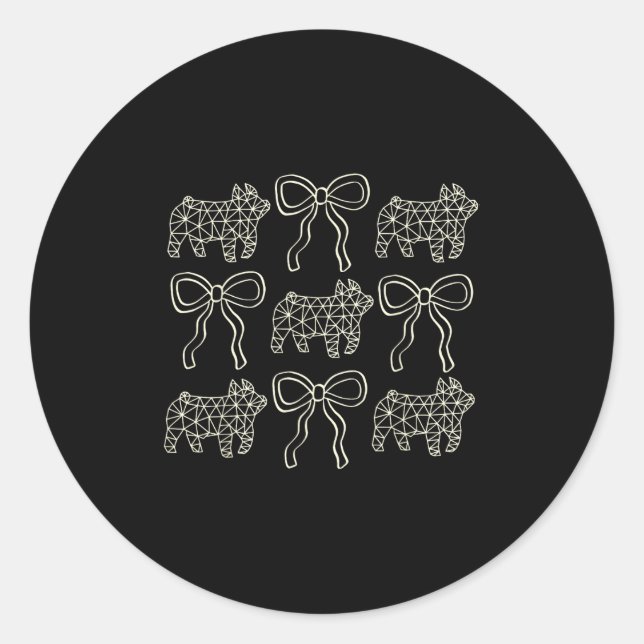 Coquette G Stock Show Viehzucht Mama Hog Zucht Runder Aufkleber (Vorderseite)