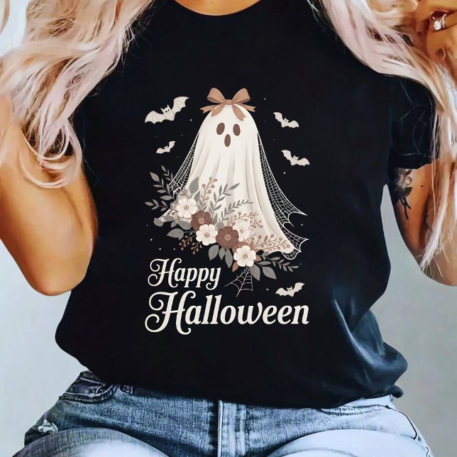 Coquette Ghost Halloween Blume Ghost Spooky T-Shirt (Von Creator hochgeladen)