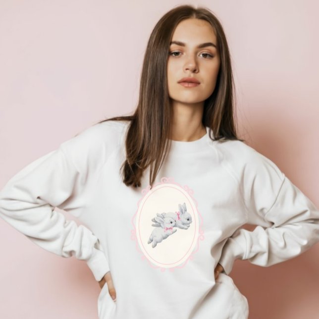 Coquette Girl - Trendy Bunny mit rosa Bug Hoodie (Von Creator hochgeladen)