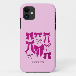 Coquette Girly Bows Magenta Case-Mate iPhone Hülle