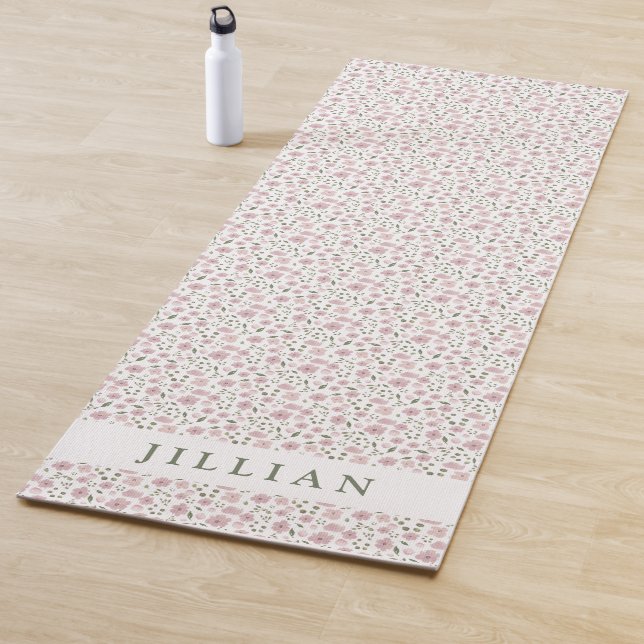 Coquette Girly Floral Pattern | Personalisierter N Yogamatte (Beispiel)