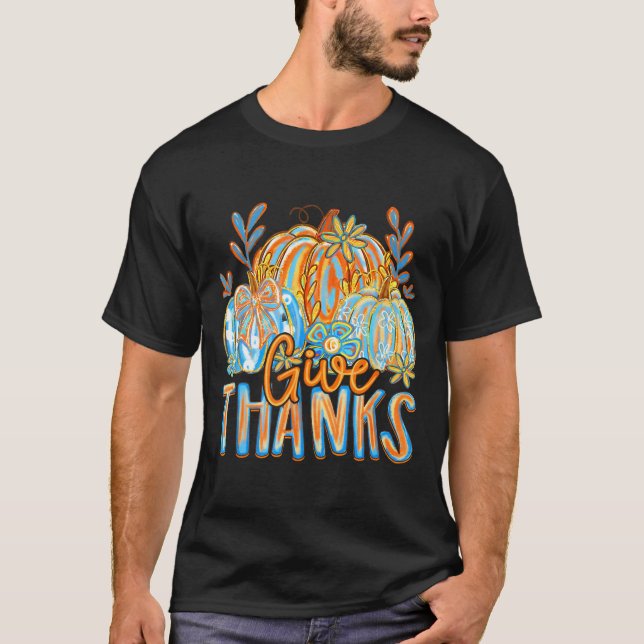 Coquette Give Thanks Christian Thanksgiving Floral T-Shirt (Vorderseite)