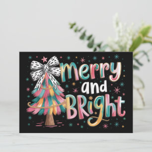 Coquette Glitzer Weihnachtsbaum Merry and Bright Feiertagskarte