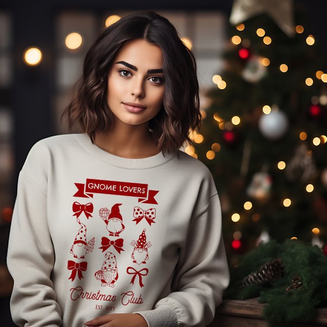 Coquette Gnome Lovers - The Restaurant | Weiß Sweatshirt (Coquette Gnome Lovers Christmas Club Red White Sweatshirt)