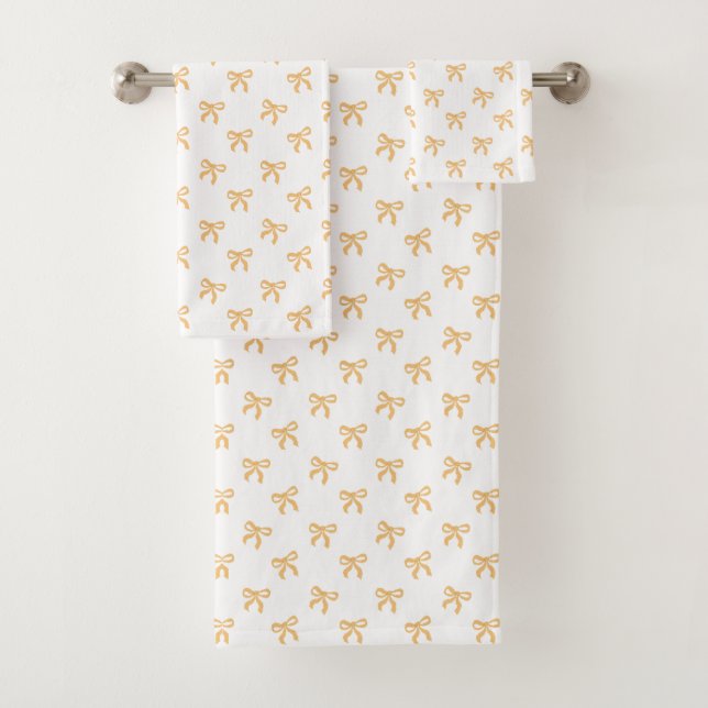 Coquette Gold Glitz-Bogen  Badhandtuch Set (Insitu)