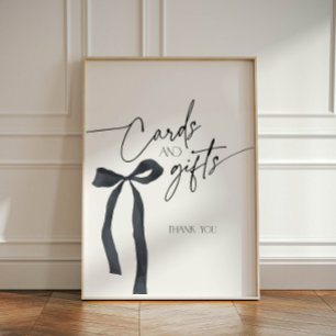 Coquette Gothic Black Bow Cards und Geschenke Sockelschild