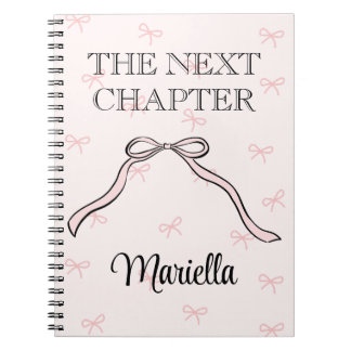 Coquette Graduate Personalized Pink Bow Diary Notizblock