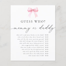 Coquette Guess Who Mommy or Daddy Baby Shower Game