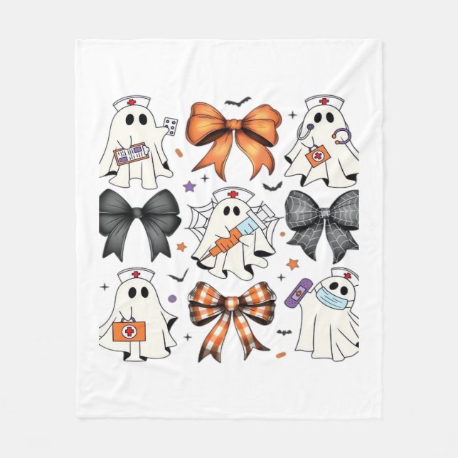 Coquette Halloween Ghost Nurse Klassischer T - Shi Fleecedecke (Vorderseite)