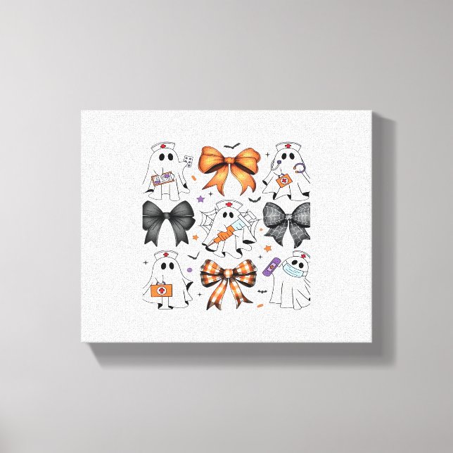 Coquette Halloween Ghost Nurse Klassischer T - Shi Leinwanddruck (Vorderseite)
