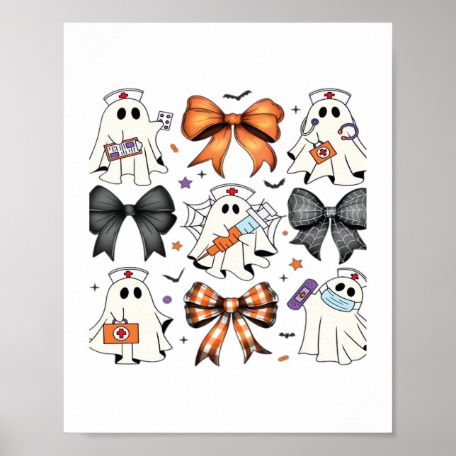Coquette Halloween Ghost Nurse Klassischer T - Shi Poster (Vorne)