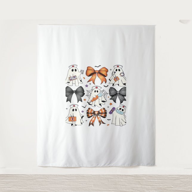 Coquette Halloween Ghost Nurse Klassischer T - Shi Wandteppich (Vorderseite)