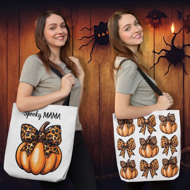 Coquette Halloween Leopart Bow Pumpkin Retro (Coquette Halloween Leopart Bow Pumpkin Retro Tote Bag)