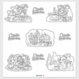 Coquette Halloween Schwarz-Weiß-Version! Aufkleber