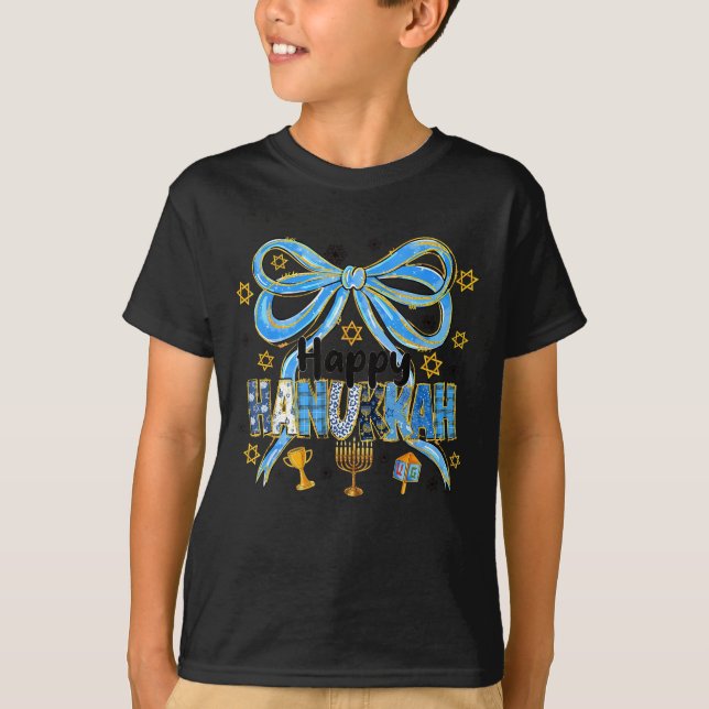 Coquette Hanukkah Bow Jewish Bow Menorah Bow Women T-Shirt (Vorderseite)