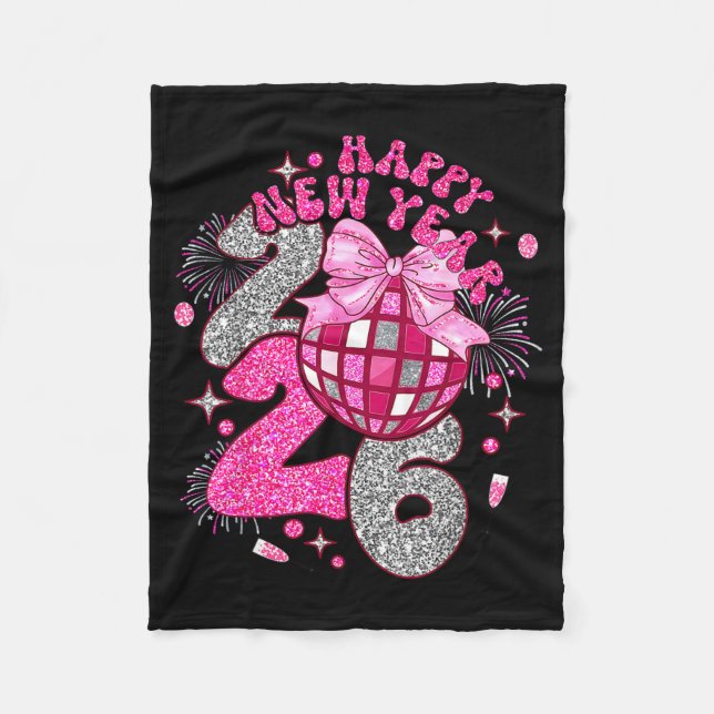 Coquette Happy New Year 2026 Party Matching Family Fleecedecke (Vorderseite)
