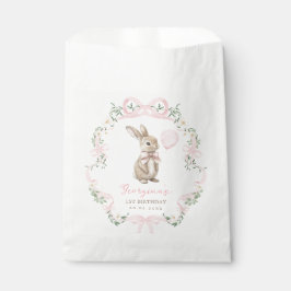 Coquette-Häschen rosa Schleife Mädchen Geburtstag Geschenktütchen