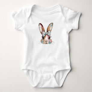 Coquette-Hasen-Schleifen-Oster-Bodysuits und -Eint Baby Strampler