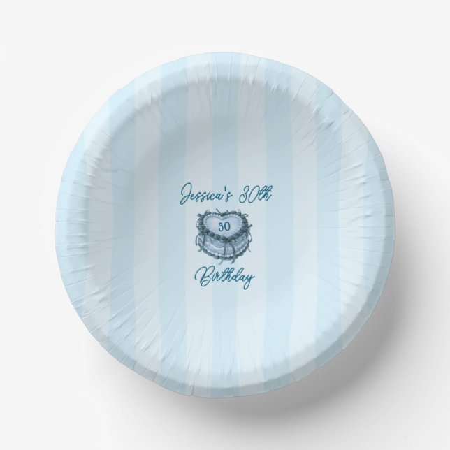 Coquette Heart Birthday Cake Paper Plate Pappteller (Vorderseite)