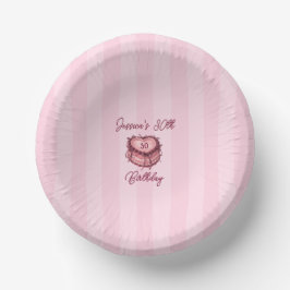 Coquette Heart Birthday Cake Paper Plate Pappteller