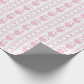 “Coquette Heart & Bow Wrapping Paper – Pink Romant Geschenkpapier