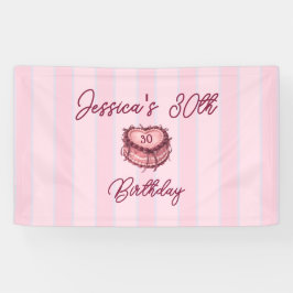 Coquette Heart Cake Banner