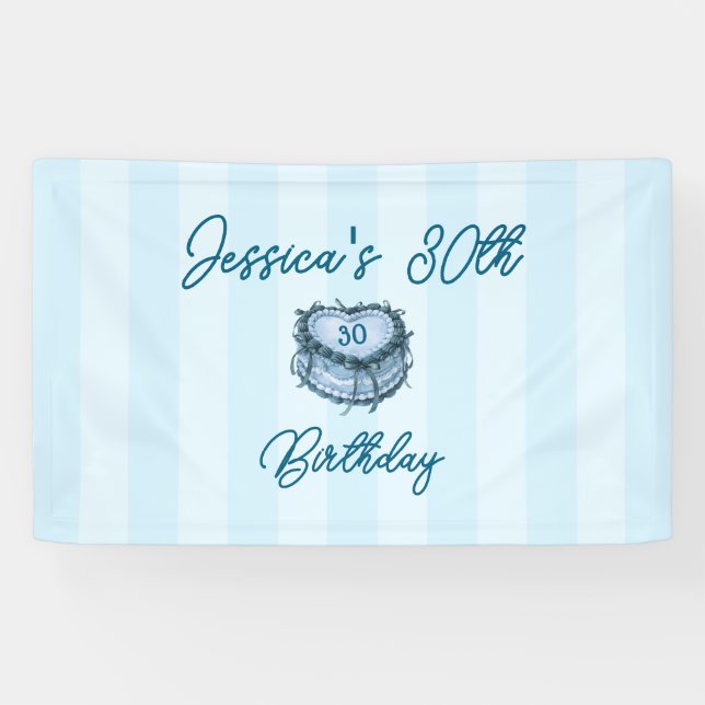 Coquette Heart Cake Banner (Horizontal)
