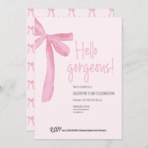 Coquette Hello Gorgeous Pink Bow Galentine's Day