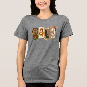 Coquette Herbst Ästhetik Kürbis Kariert Süßer Herb Tri-Blend Shirt