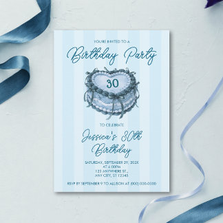 Coquette-Herztorte-Birthday Einladung