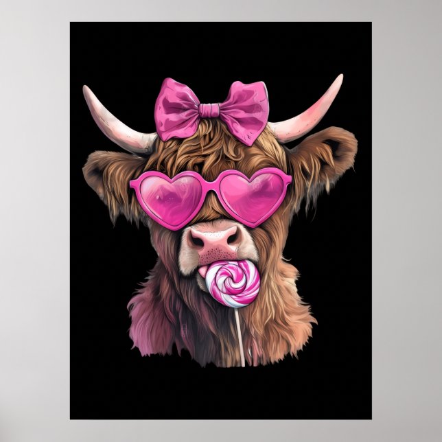 Coquette Highland Cow Bubblegum 2025 Poster (Vorne)