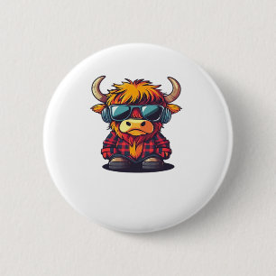 Coquette Highland Cow Bubblegum Tshirt Design, Hol Button