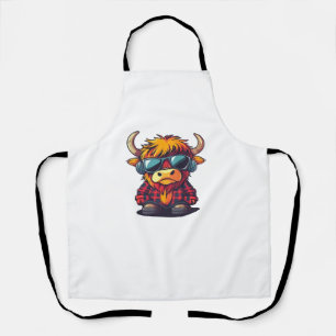 Coquette Highland Cow Bubblegum Tshirt Design, Hol Schürze