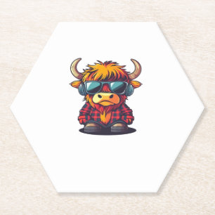Coquette Highland Cow Bubblegum Tshirt Design, Hol Untersetzer