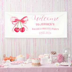 Coquette-Junggesellinnen-Abschiedsparty mit rosa S Banner