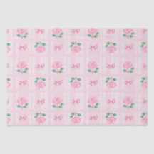 Coquette Kariertes Band und Rose Rosa