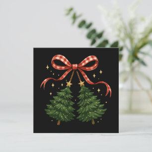 Coquette Kirschen Weihnachtsbaum Karierter Bogen W Feiertagskarte